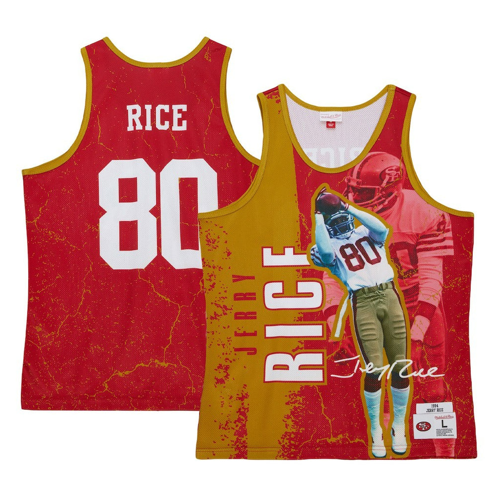 Jerry Rice San Francisco 49ers 1994 Player Burst Tank Top Scarlet - Mitchell & Ness
