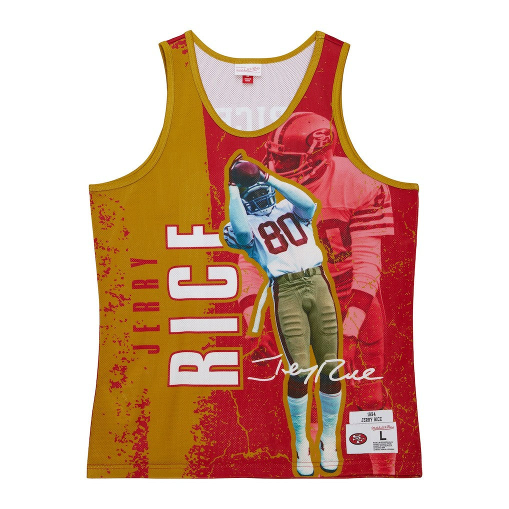 Jerry Rice San Francisco 49ers 1994 Player Burst Tank Top Scarlet - Mitchell & Ness