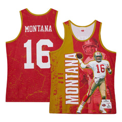 Joe Montana San Francisco 49ers 1989 Player Burst Tank Top Scarlet - Mitchell & Ness