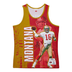 Joe Montana San Francisco 49ers 1989 Player Burst Tank Top Scarlet - Mitchell & Ness