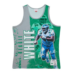 Reggie White Philadelphia Eagles 1992 Player Burst Tank Top Kelly Green - Mitchell & Ness