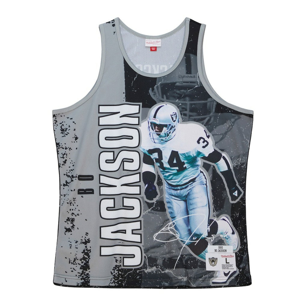 Bo Jackson Las Vegas Raiders 1990 Player Burst Tank Top Black - Mitchell & Ness