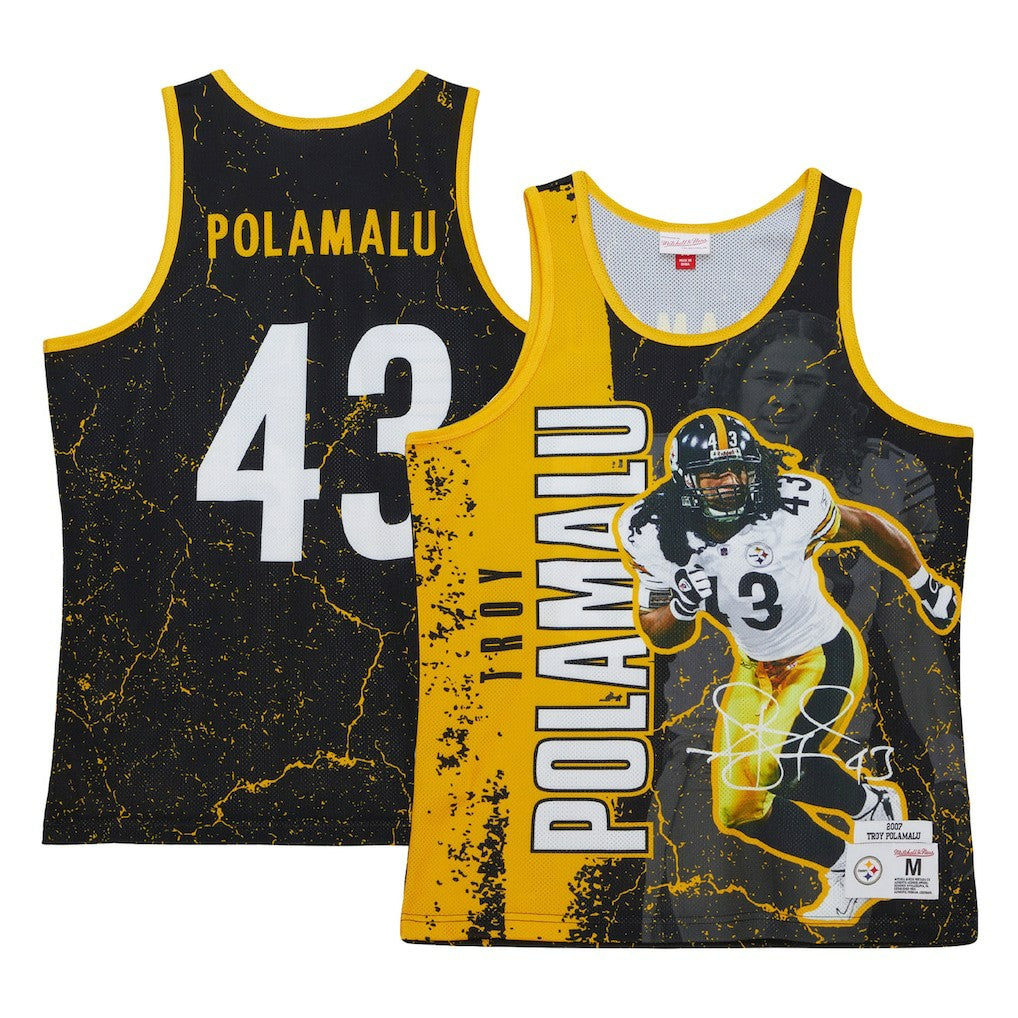 Troy Polamalu Pittsburgh Steelers 2007 Player Burst Tank Top Black - Mitchell & Ness