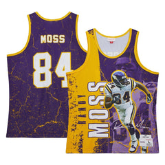 Randy Moss Minnesota Vikings 1998 Player Burst Tank Top Purple - Mitchell & Ness