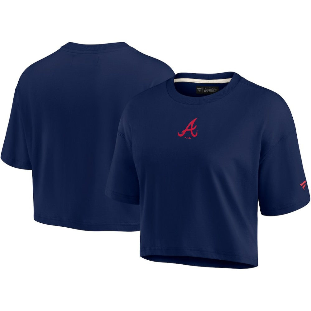 Atlanta Braves Fanatics Women's Elements Super Soft Boxy Cropped T-Shirt Sale