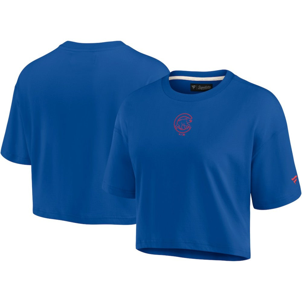 Chicago Cubs Fanatics Women's Elements Super Soft Boxy Cropped T-Shirt Sale