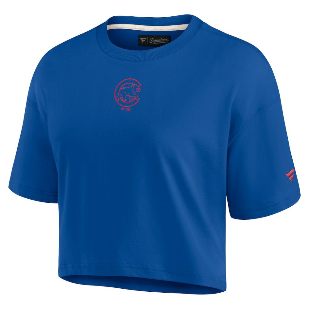Chicago Cubs Fanatics Women's Elements Super Soft Boxy Cropped T-Shirt Sale