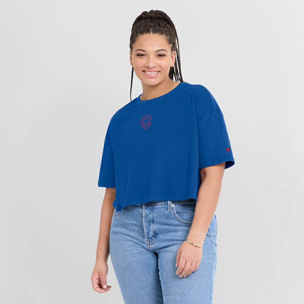 Chicago Cubs Fanatics Women's Elements Super Soft Boxy Cropped T-Shirt Sale