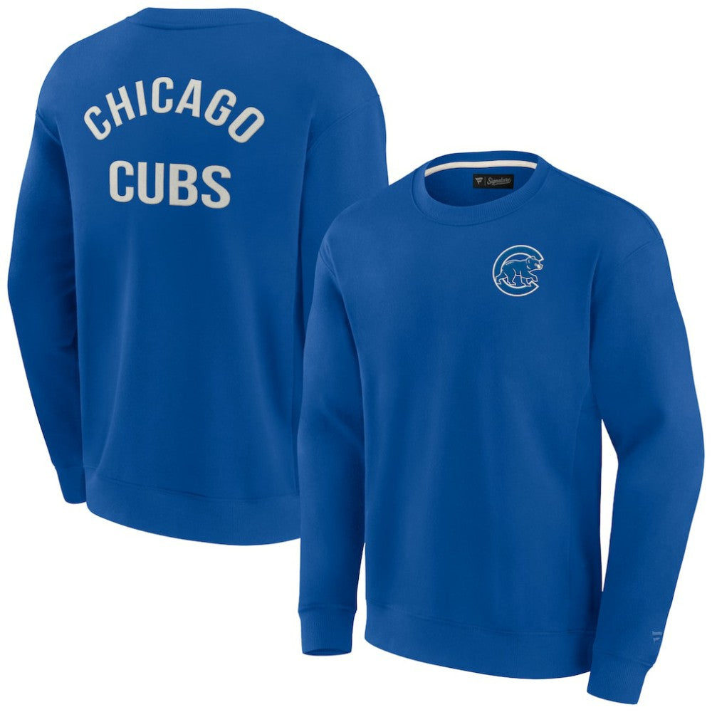 Chicago Cubs Fanatics Unisex Super Soft Pullover Crew Sweatshirt On Sale