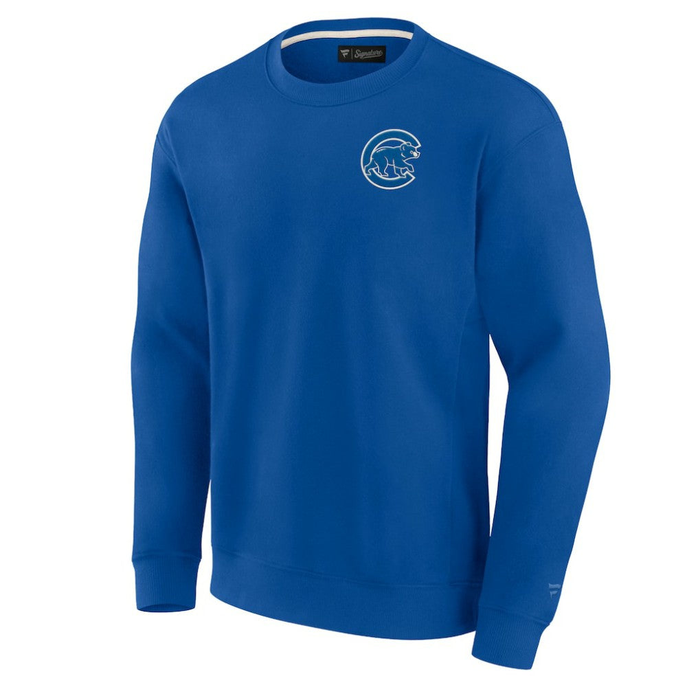 Chicago Cubs Fanatics Unisex Super Soft Pullover Crew Sweatshirt On Sale