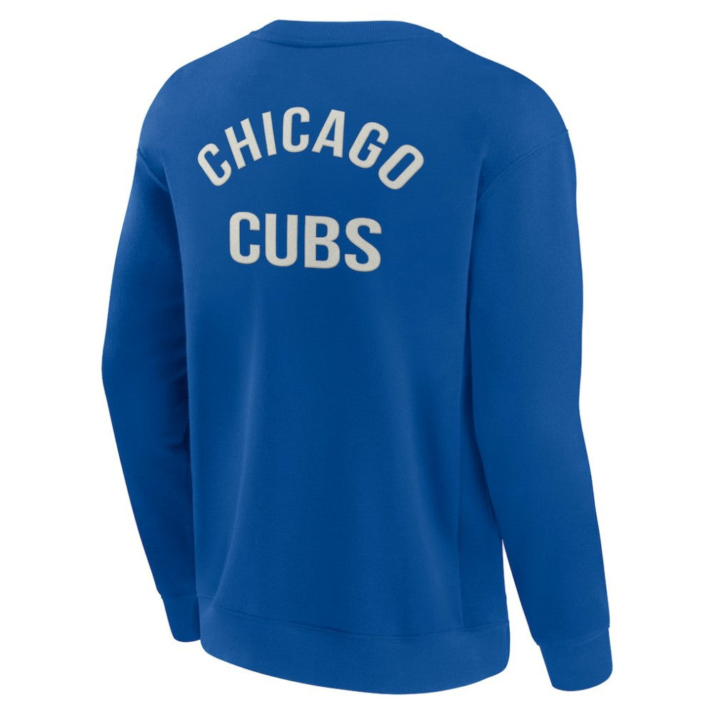 Chicago Cubs Fanatics Unisex Super Soft Pullover Crew Sweatshirt On Sale