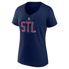 St. Louis Cardinals Women's Paint the Black V-Neck T-Shirt Sale