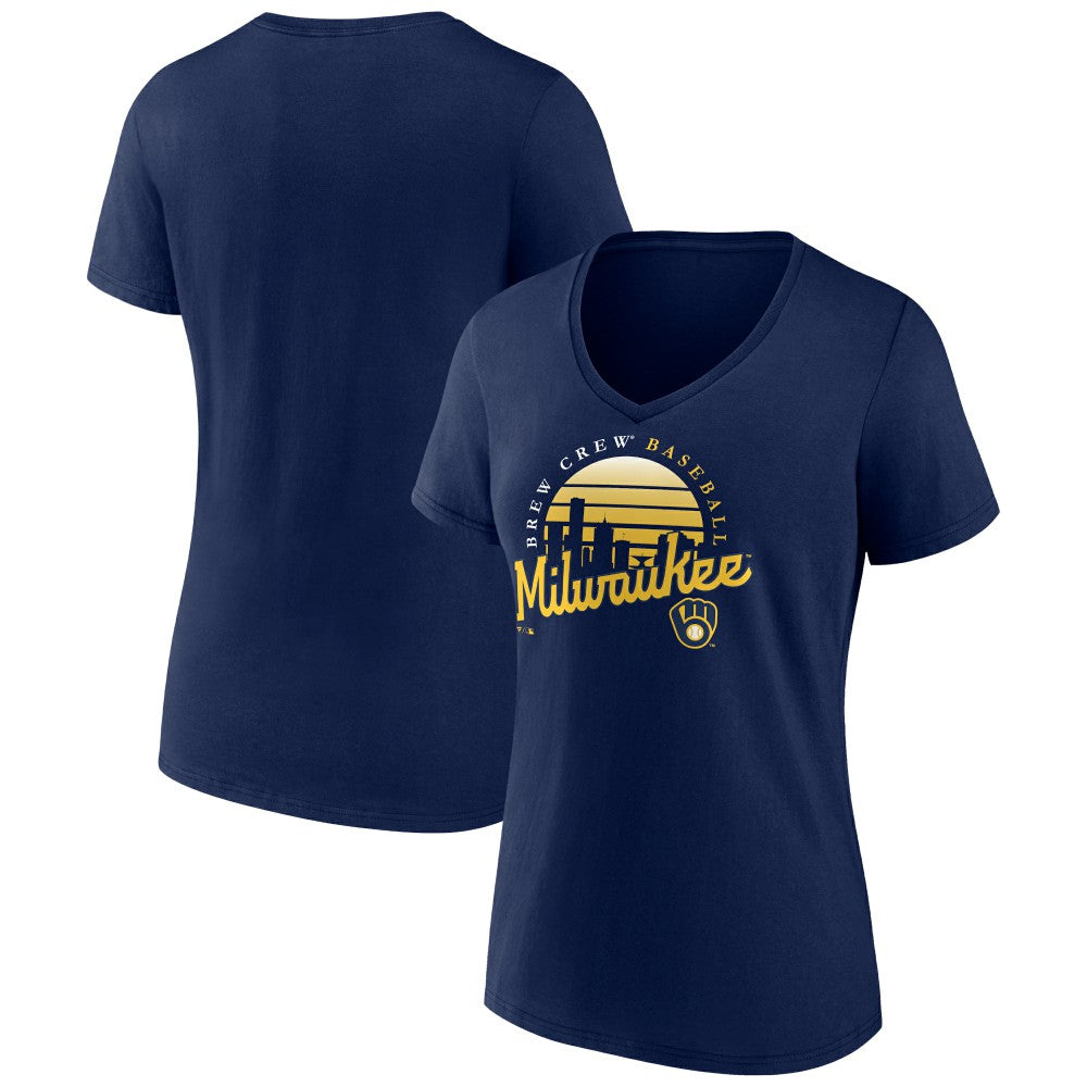 Milwaukee Brewers Women's One Champion V-Neck T-Shirt Online