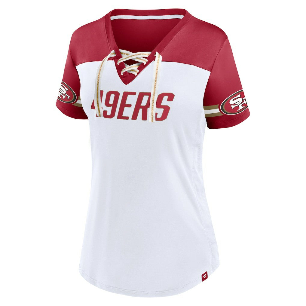 Deebo Samuel San Francisco 49ers Women's Athena Name & Number V-Neck Top White - Fanatics