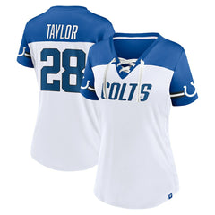 Jonathan Taylor Indianapolis Colts Women's Athena Name & Number V-Neck Top White - Fanatics
