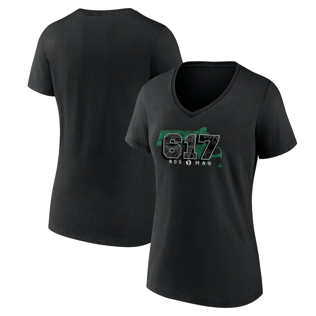NBA - Boston Celtics Women's Core Hometown Launch V-Neck T-Shirt - Black