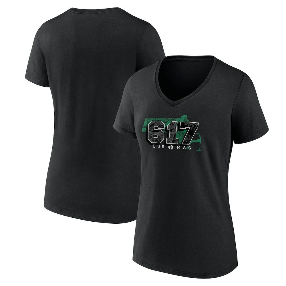 NBA - Boston Celtics Women's Core Hometown Launch V-Neck T-Shirt - Black