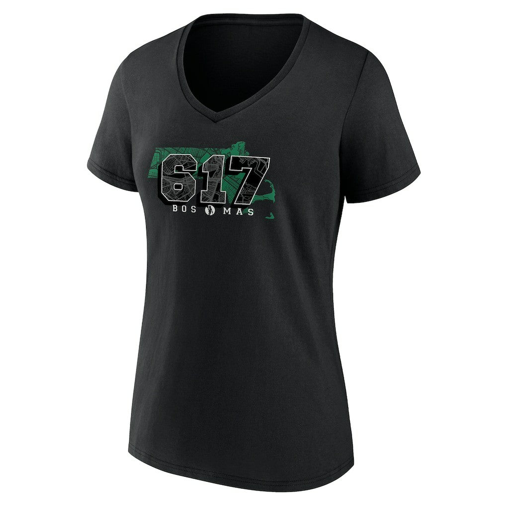 NBA - Boston Celtics Women's Core Hometown Launch V-Neck T-Shirt - Black