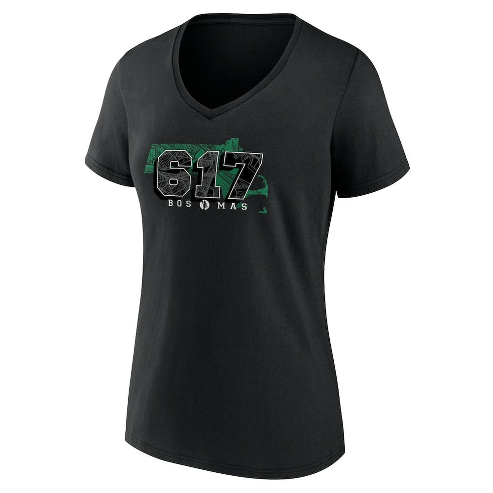 NBA - Boston Celtics Women's Core Hometown Launch V-Neck T-Shirt - Black