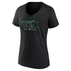 NBA - Boston Celtics Women's Core Hometown Launch V-Neck T-Shirt - Black