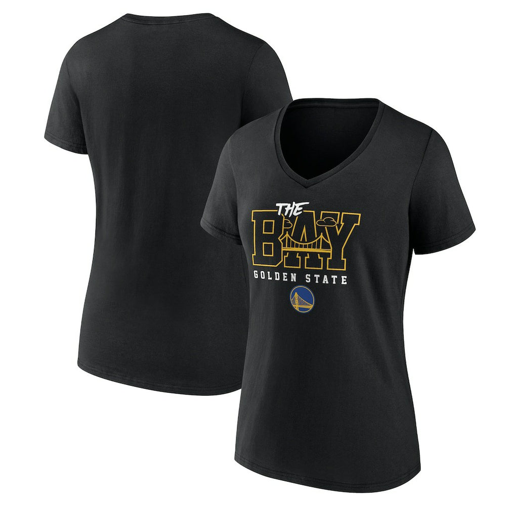 NBA - Golden State Warriors Women's Core Hometown Launch V-Neck T-Shirt - Black