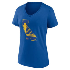 NBA - Golden State Warriors Women's Core Hometown Launch V-Neck T-Shirt - Royal