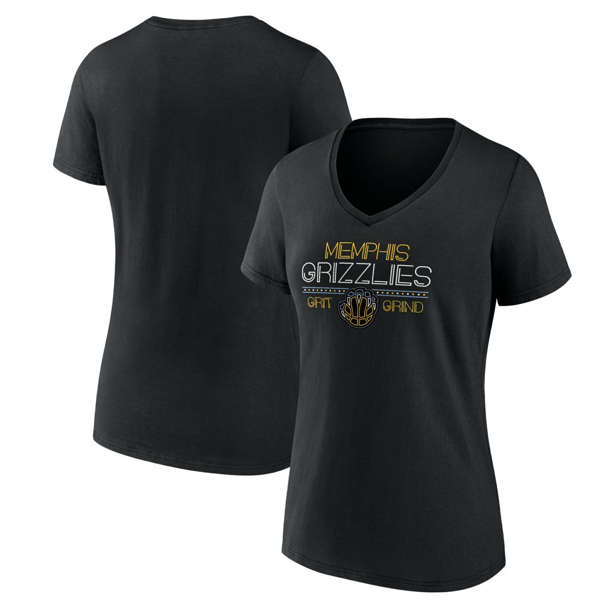 NBA - Memphis Grizzlies Women's Core Hometown Launch V-Neck T-Shirt - Black