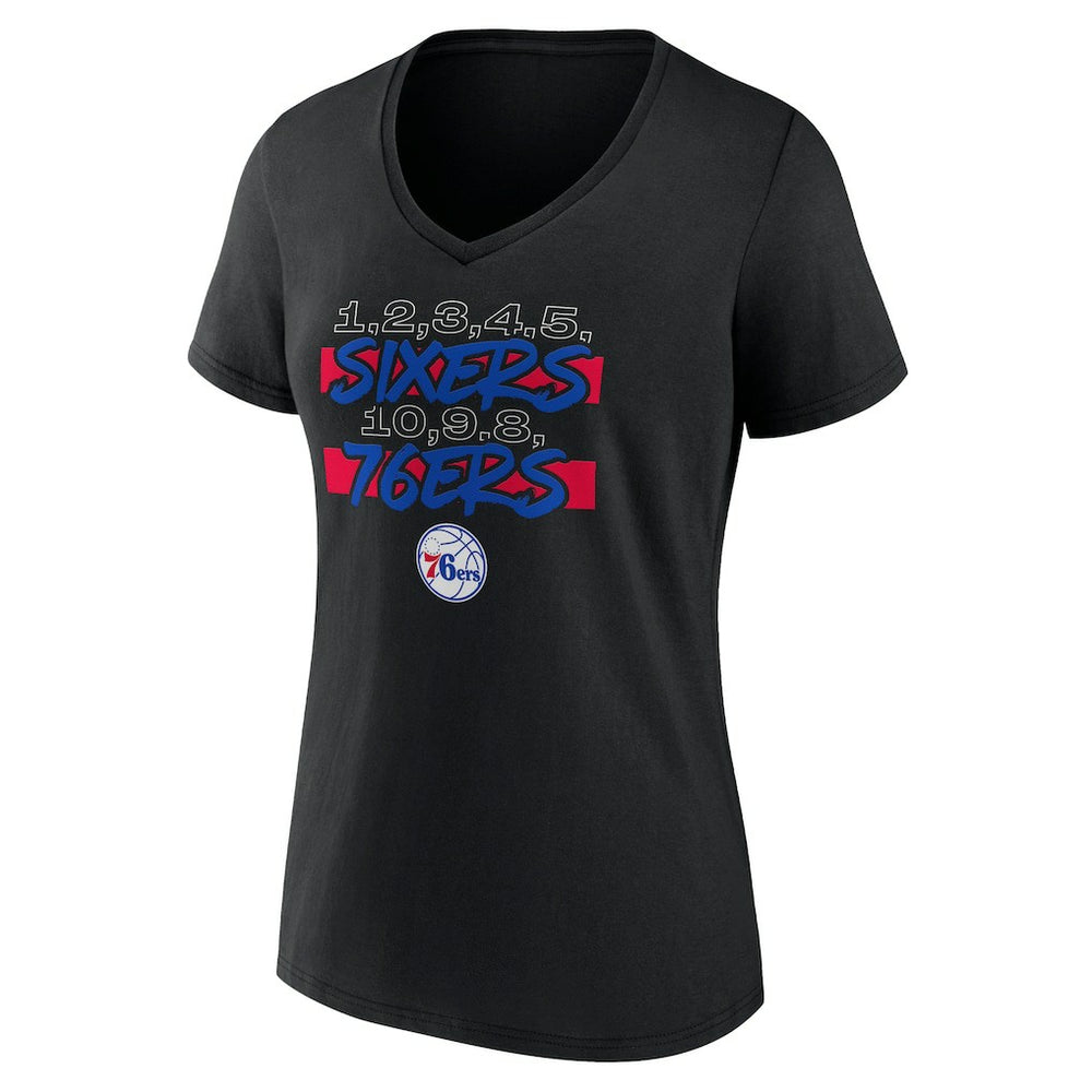 NBA - Women's Black Philadelphia 76ers Core Hometown V-Neck T-Shirt
