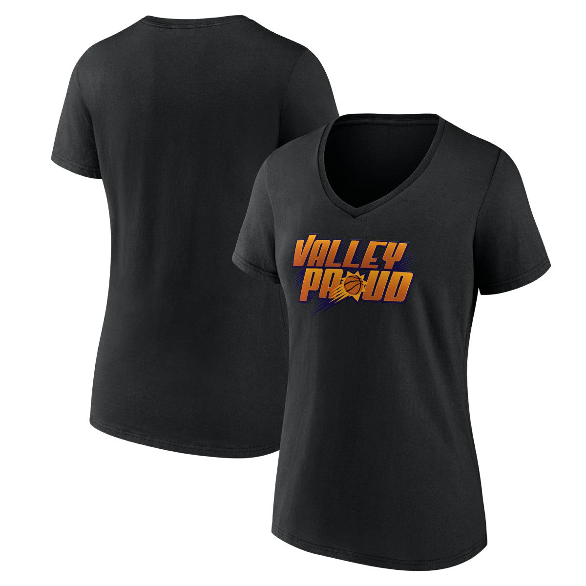 NBA - Phoenix Suns Women's Core Hometown Launch V-Neck T-Shirt - Black