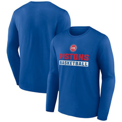 NBA - Detroit Pistons Let's Go Long Sleeve T-Shirt - Royal