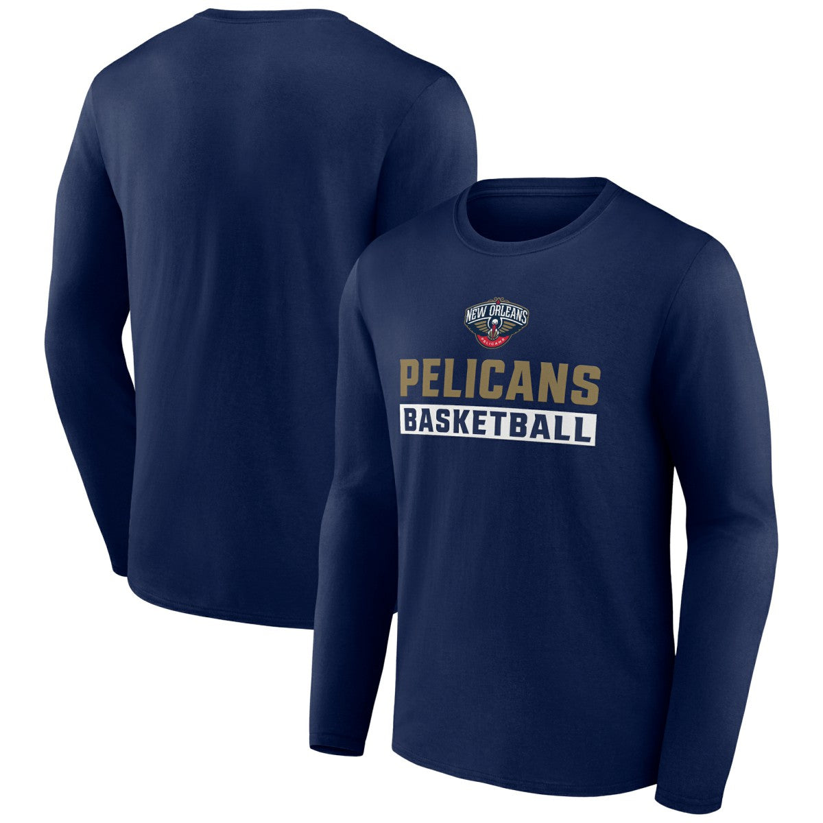 NBA - New Orleans Pelicans Let's Go Long Sleeve T-Shirt - Navy