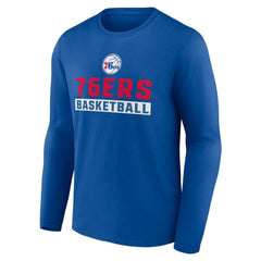 NBA - Philadelphia 76ers Let's Go Long Sleeve T-Shirt - Royal