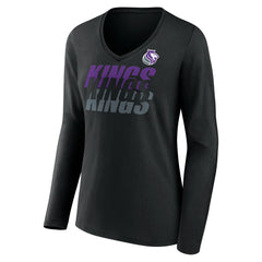 NBA - Portland Trail Blazers Women's Tumble V-Neck Long Sleeve T-Shirt - Black