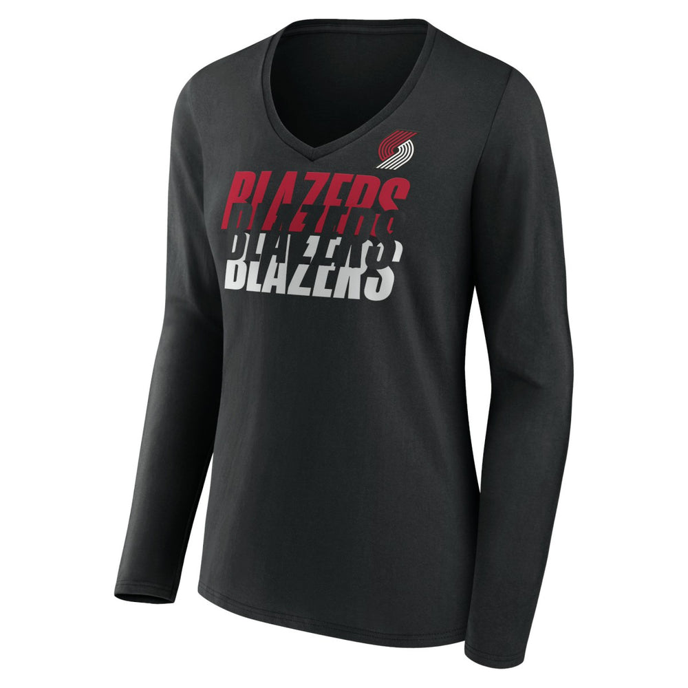 NBA - San Antonio Spurs Women's Tumble V-Neck Long Sleeve T-Shirt - Black