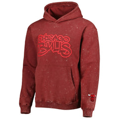NBA - Chicago Bulls The Wild Collective Unisex Tonal Acid Wash Pullover Hoodie - Red