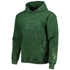 NBA - Milwaukee Bucks The Wild Collective Unisex Tonal Acid Wash Pullover Hoodie - Hunter Green
