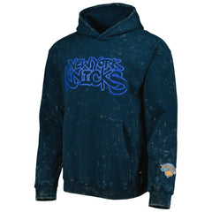 NBA - New York Knicks The Wild Collective Unisex Tonal Acid Wash Pullover Hoodie - Blue