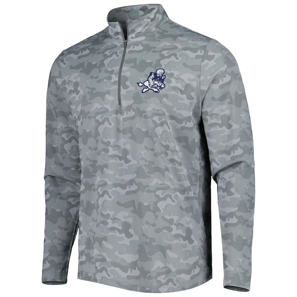 Dallas Cowboys Antigua Brigade Throwback Quarter-Zip Top Gray - NFL