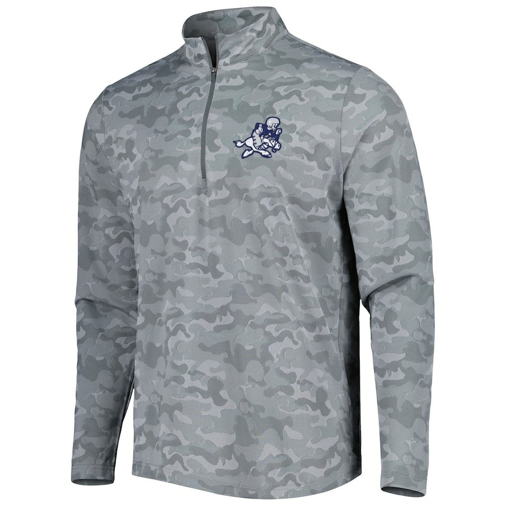 Dallas Cowboys Antigua Brigade Throwback Quarter-Zip Top Gray - NFL