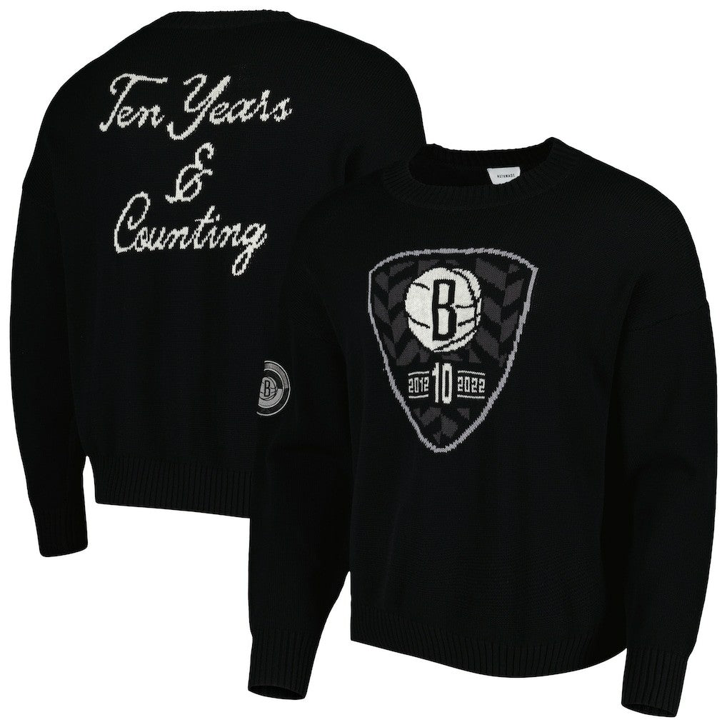 NBA - Brooklyn Nets AUTHMADE 10th Anniversary Pullover Sweater - Black