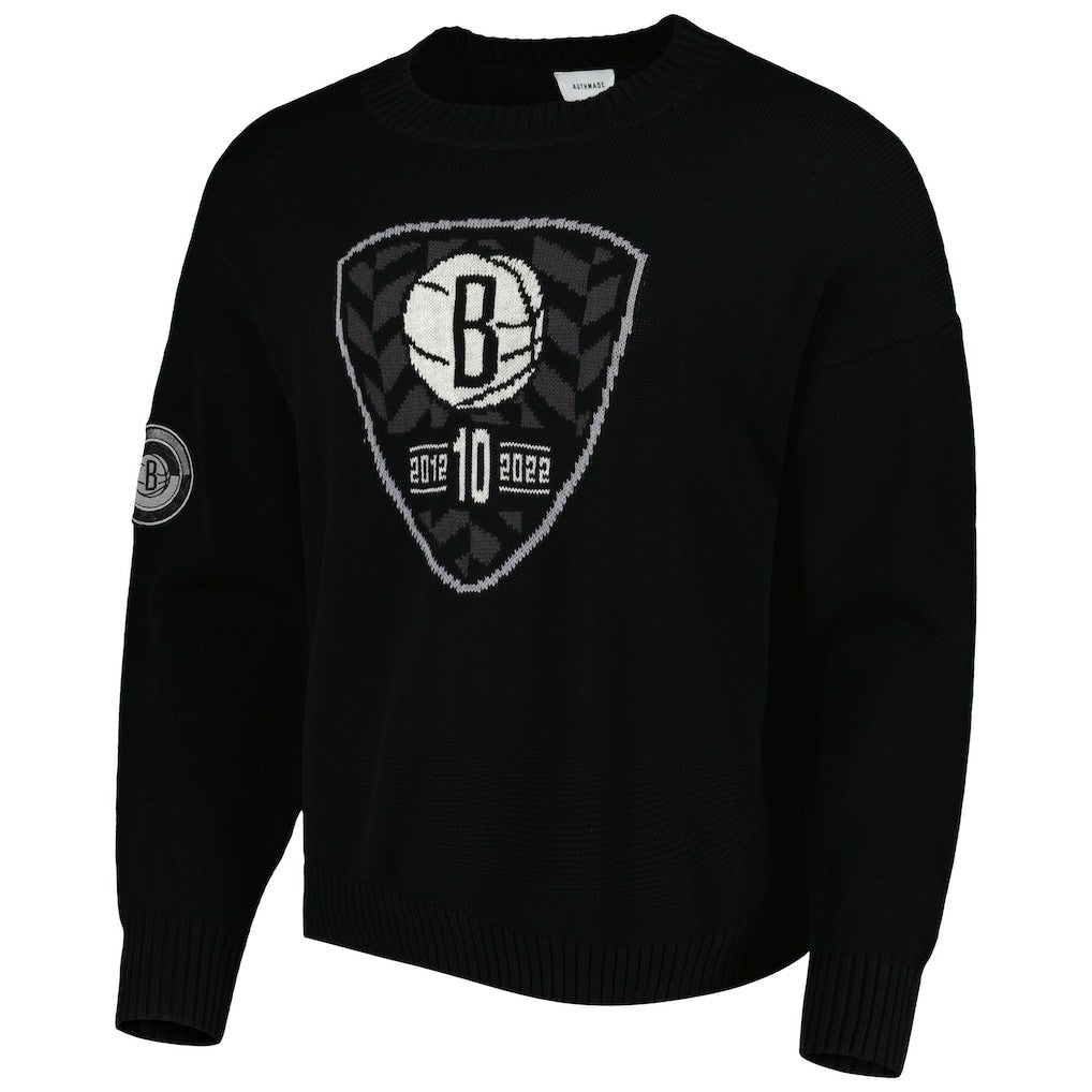 NBA - Brooklyn Nets AUTHMADE 10th Anniversary Pullover Sweater - Black