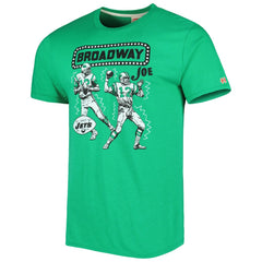Joe Namath New York Jets Homage Unisex Unisex Caricature Retired Player Tri-Blend T-Shirt Heather Green - NFL