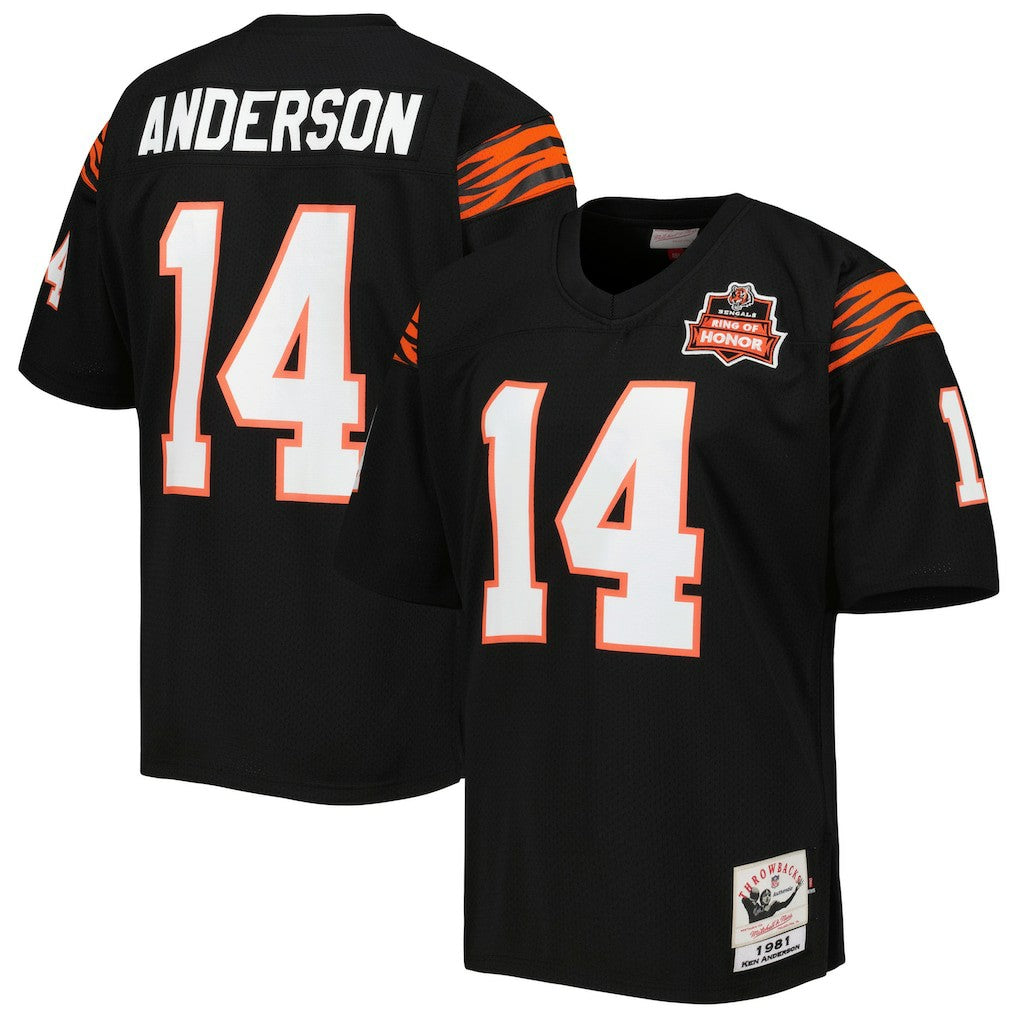 Ken Anderson Cincinnati Bengals 1981 Authentic Throwback Retired Player Jersey Black - Mitchell & Ness