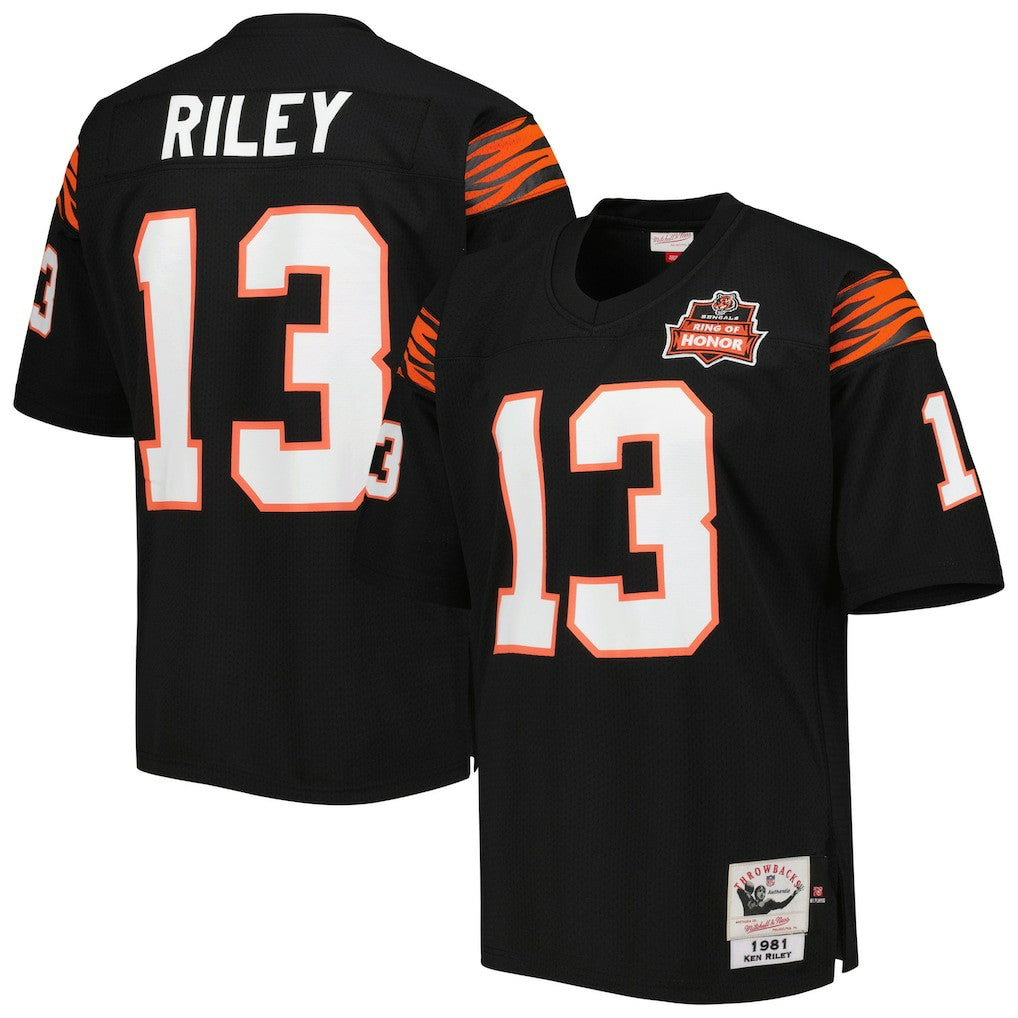 Ken Riley Cincinnati Bengals 1981 Authentic Throwback Retired Player Jersey Black - Mitchell & Ness