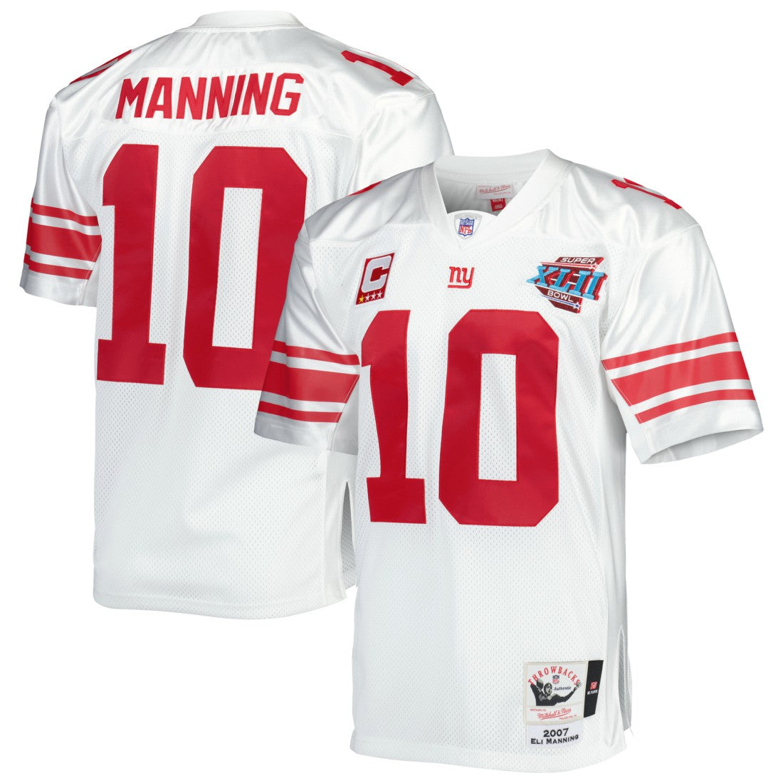 Eli Manning New York Giants 2007 Authentic Throwback Retired Player Jersey White - Mitchell & Ness