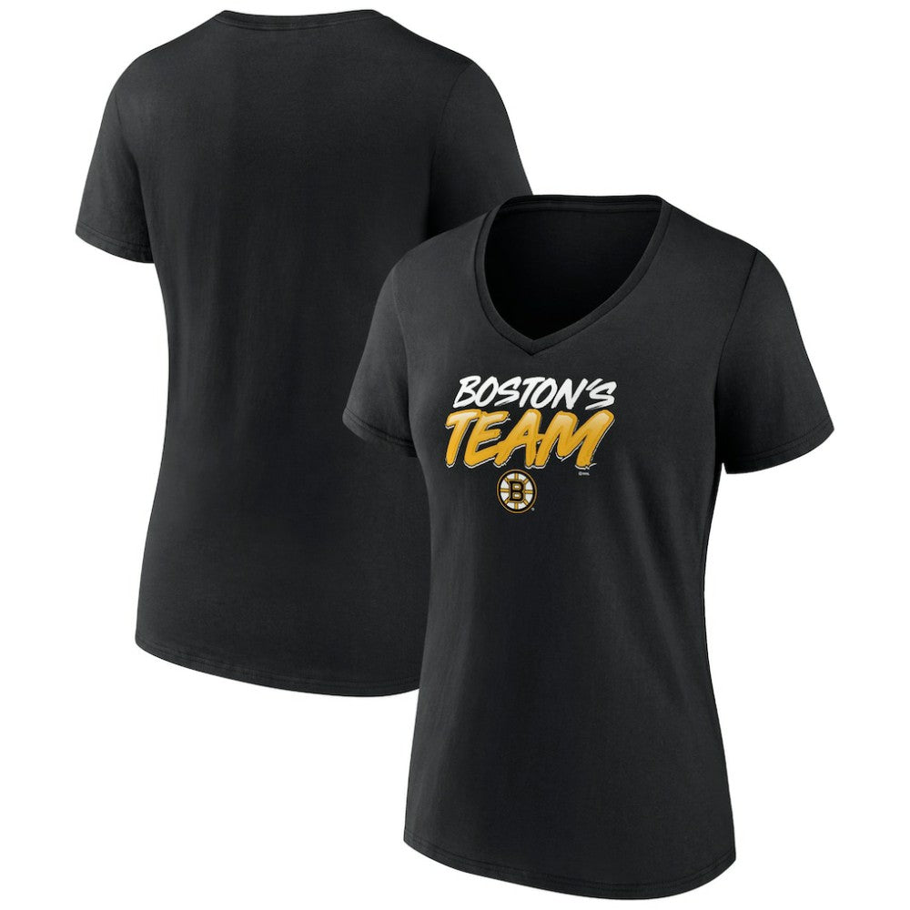 Boston Bruins Women's Active Edge V-Neck T-Shirt Black