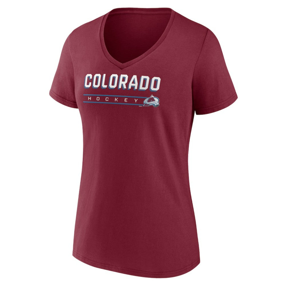 Colorado Avalanche - Women's Primary Play V-Neck T-Shirt Burgundy