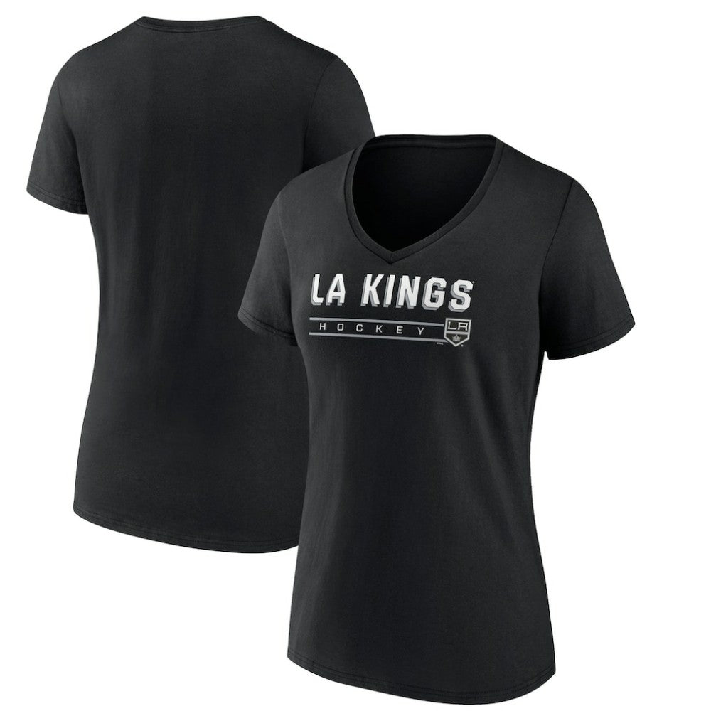 Los Angeles Kings - Women's Primary Play V-Neck T-Shirt Black