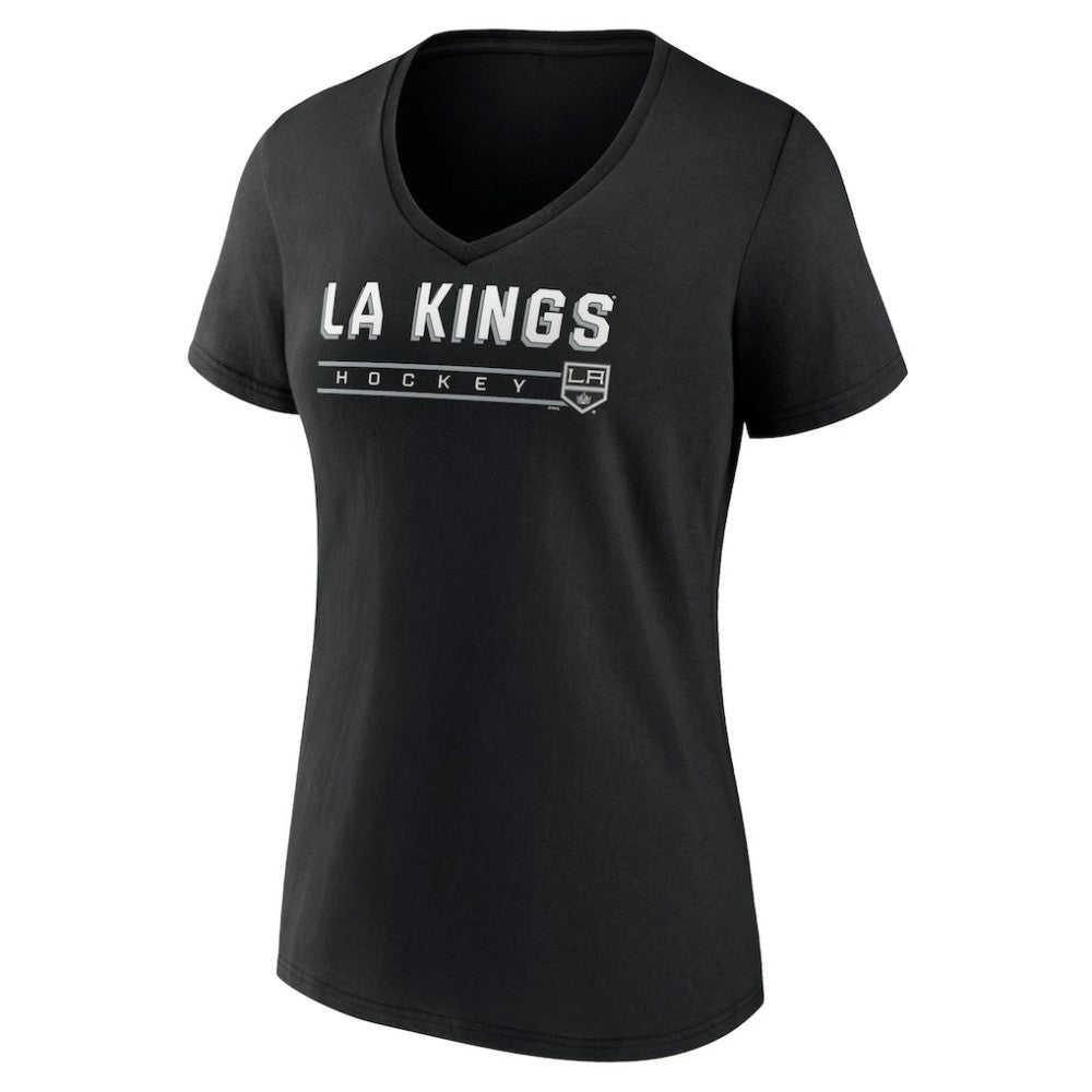 Los Angeles Kings - Women's Primary Play V-Neck T-Shirt Black