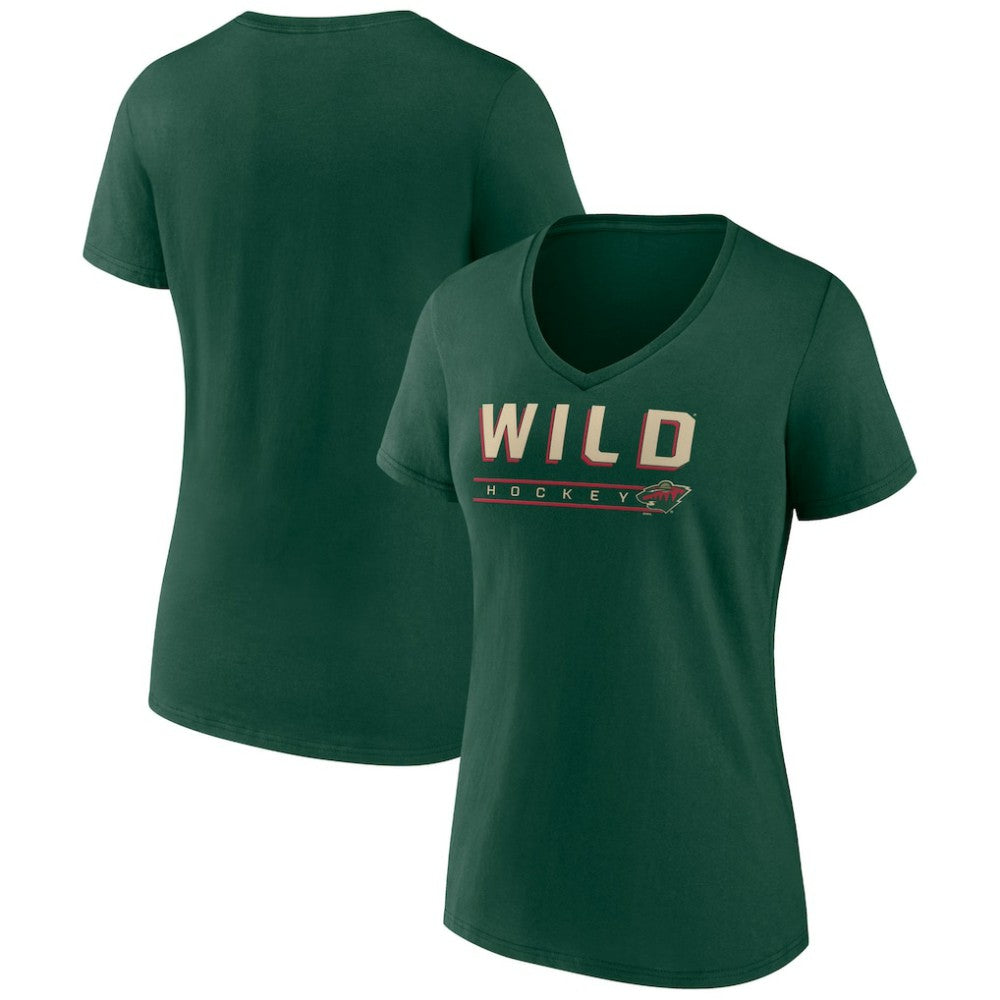 Minnesota Wild - Women's Primary Play V-Neck T-Shirt Green
